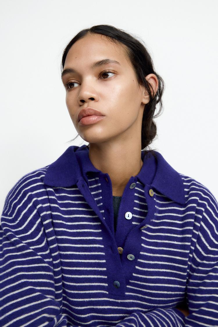 POLO SWEATER WITH STRIPES