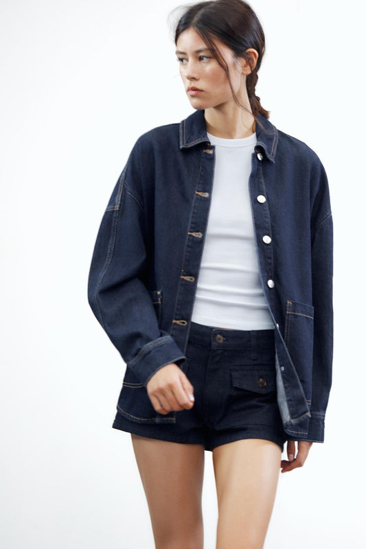 OVERSIZED TRF DENIM OVERSHIRT