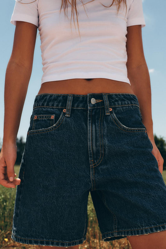 TRF DENIM SHORTS – MID-RISE
