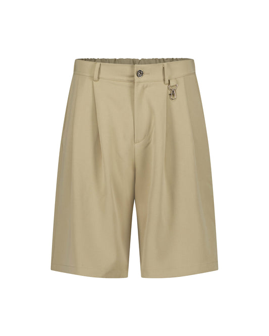 PLEATED SHORTS – BEIGE